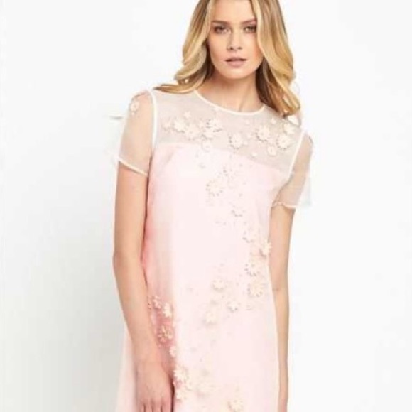 Ted Baker Findon Embellished Silk Pink Dress Sz 8 - Picture 3 of 8